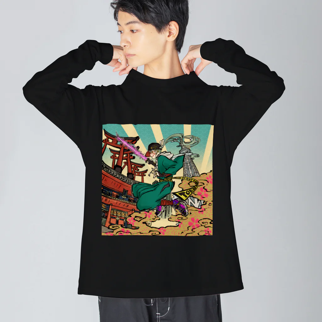 縷◈MADE◈紅のTOKYO NINJYA ビッグシルエットロングスリーブTシャツ