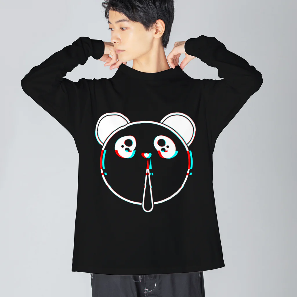 BIEN des PIENのBIEN des PIEN　ぴえんパンダ（グリッチ） Big Long Sleeve T-Shirt