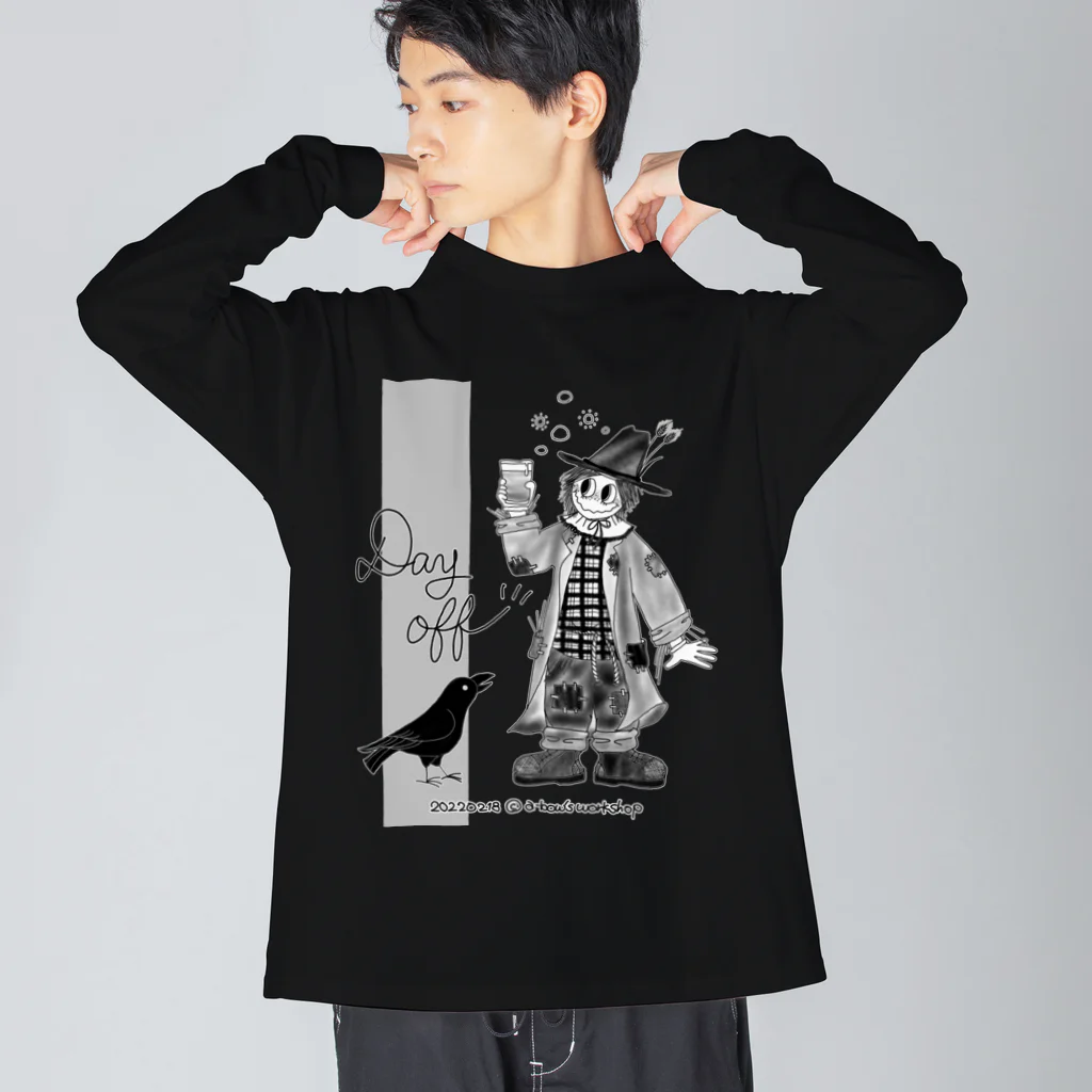 a-bow's workshop(あーぼぅズ ワークショップ)のDay off (かかしくんの休日) Big Long Sleeve T-Shirt