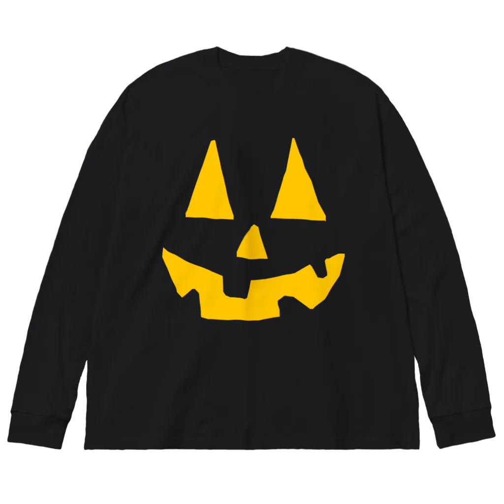 CIPANGOのハロウィン ジャック・オ・ランタン ブラックボディ Big Long Sleeve T-Shirt