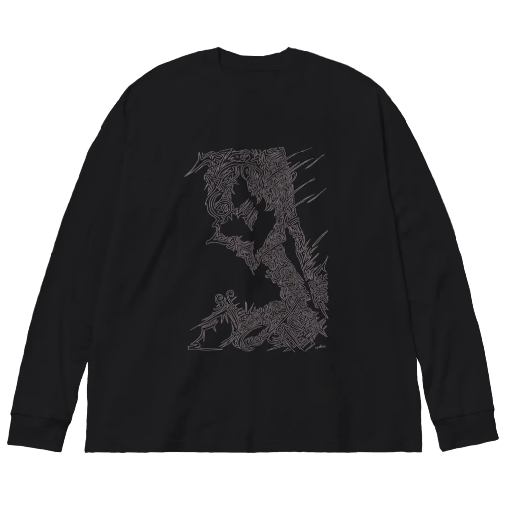 randomyokoの横顔 [抽象アート] Big Long Sleeve T-Shirt