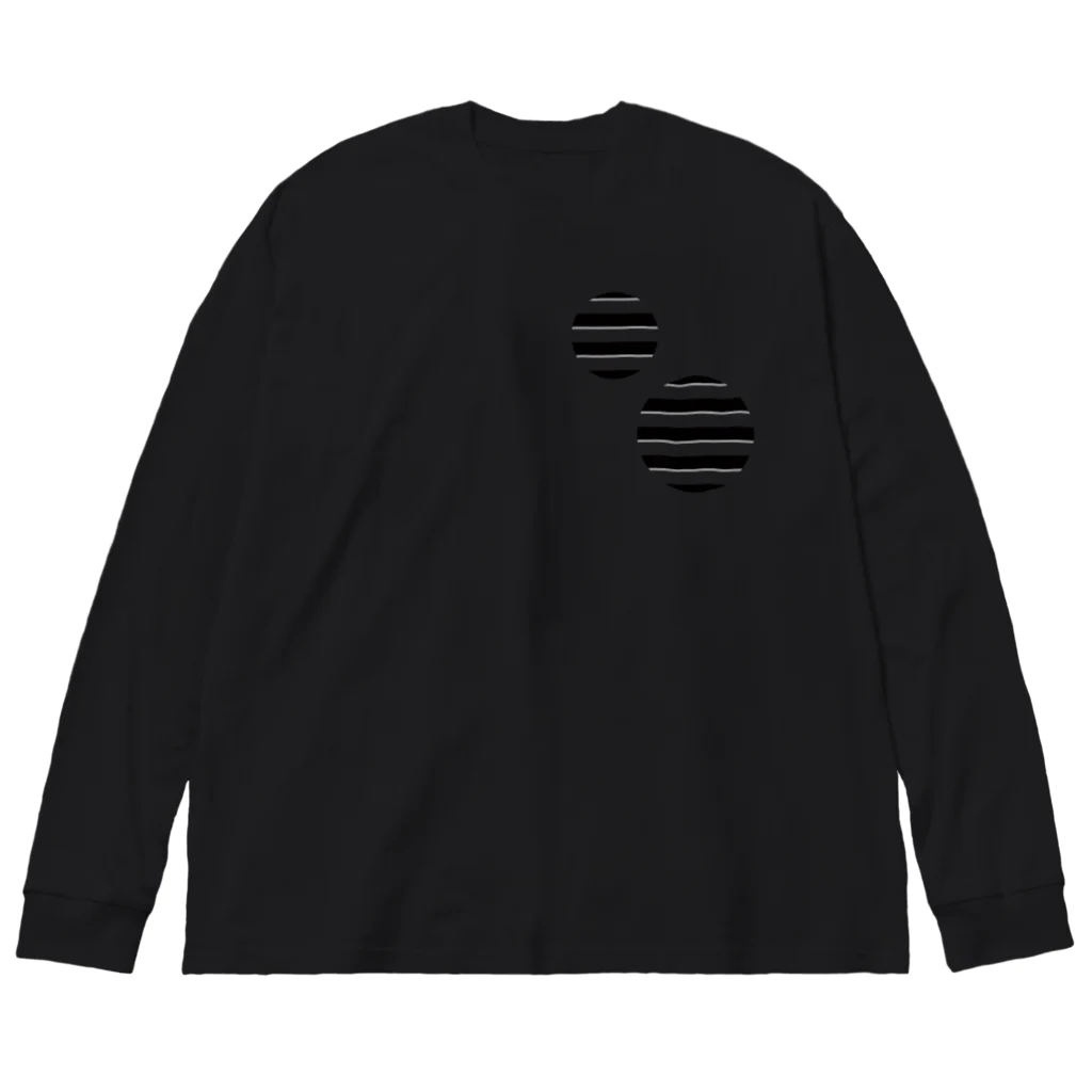 MSK STUDIOのCropping Border T(Circle) / Black-Gray Big Long Sleeve T-Shirt