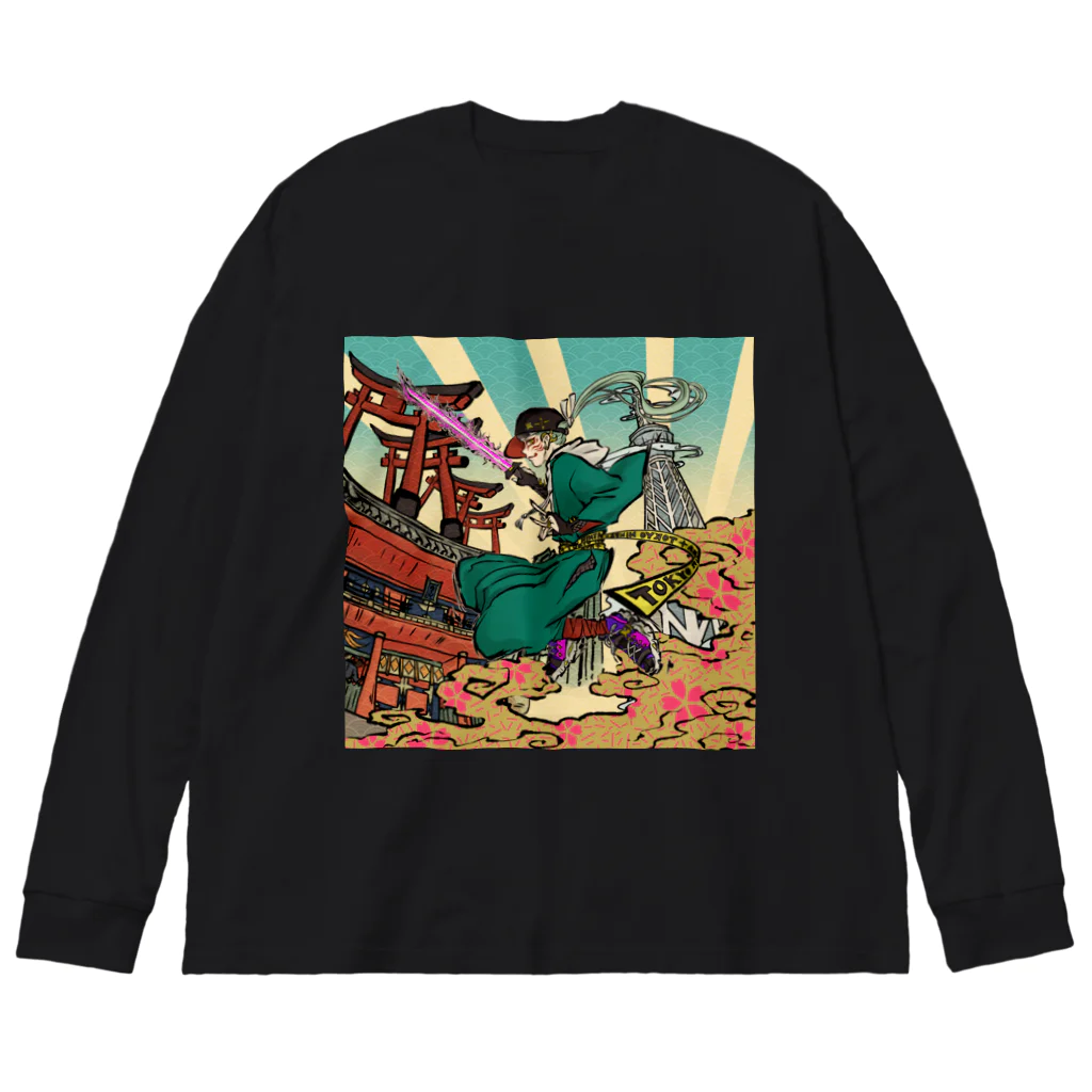 縷◈MADE◈紅のTOKYO NINJYA Big Long Sleeve T-Shirt