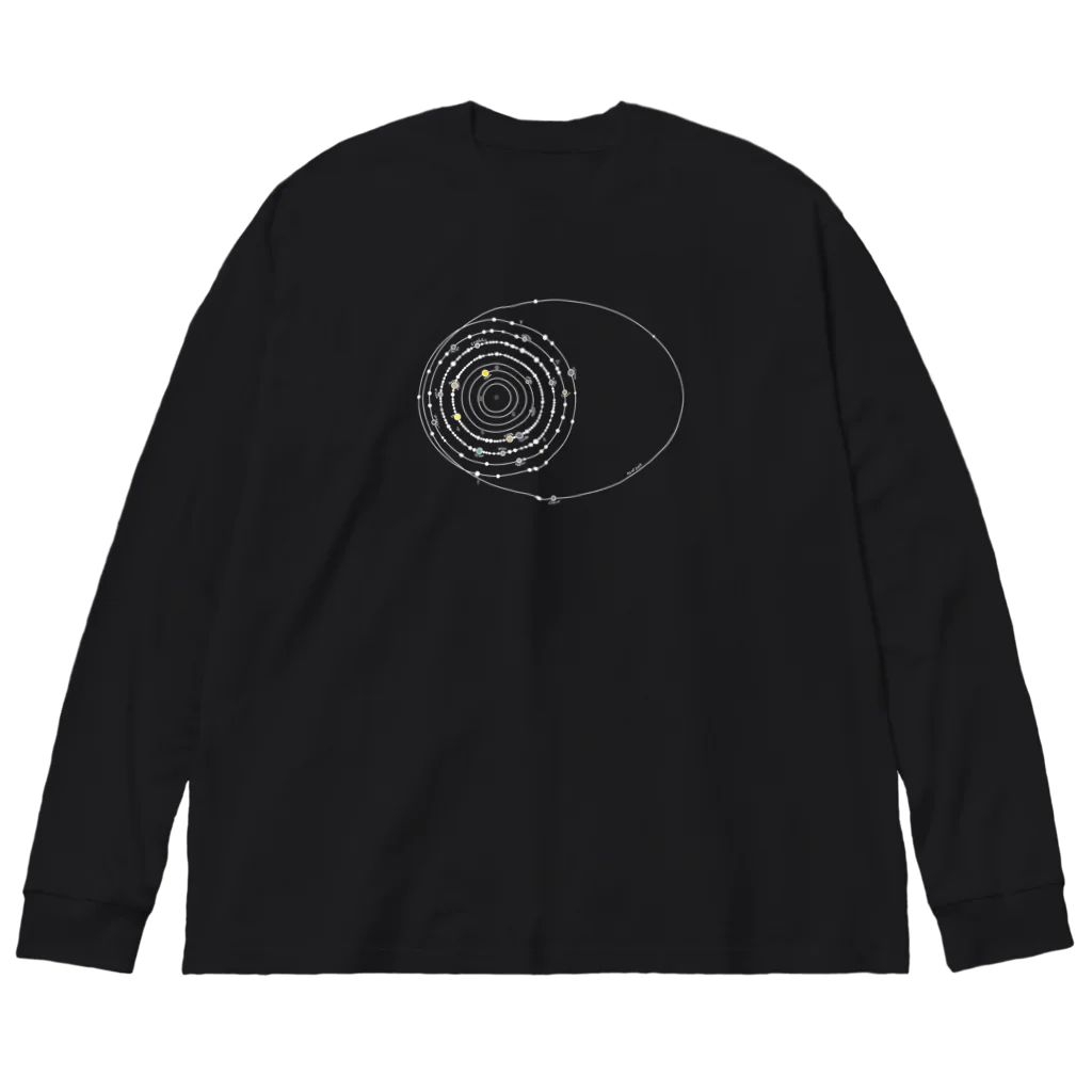 cosmicatiromの太陽系の衛星 白 Big Long Sleeve T-Shirt