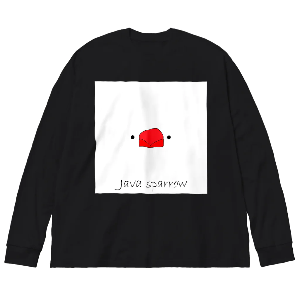 BUNBUN +のJava sparrow　顔だけシリーズ Big Long Sleeve T-Shirt