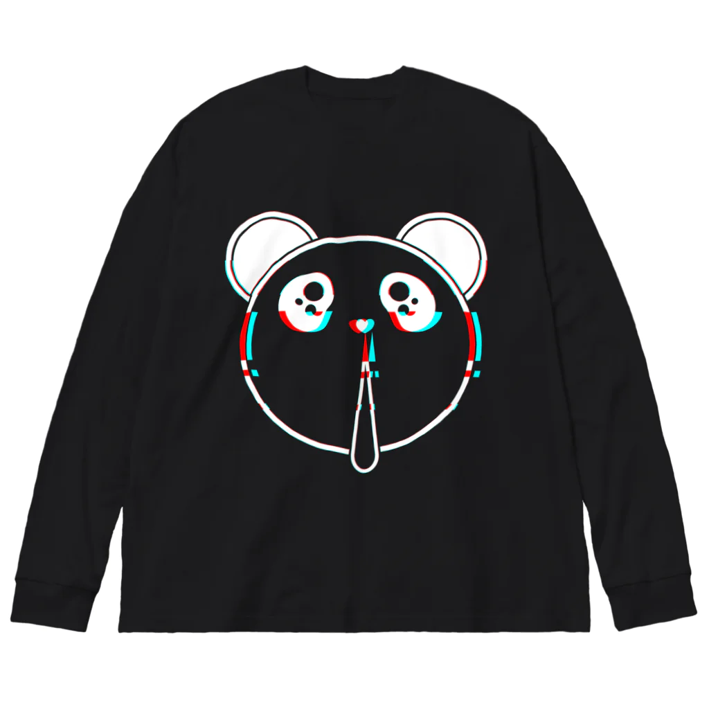 BIEN des PIENのBIEN des PIEN　ぴえんパンダ（グリッチ） Big Long Sleeve T-Shirt