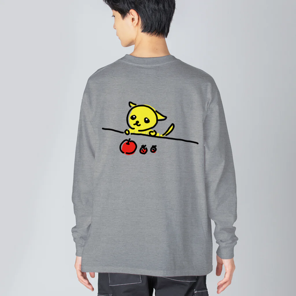 akane_art（茜音工房）の【バックプリント】フルーツチワワ Big Long Sleeve T-Shirt