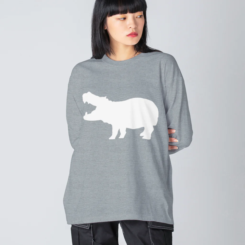 あおぞらのカバ_WHITE Big Long Sleeve T-Shirt