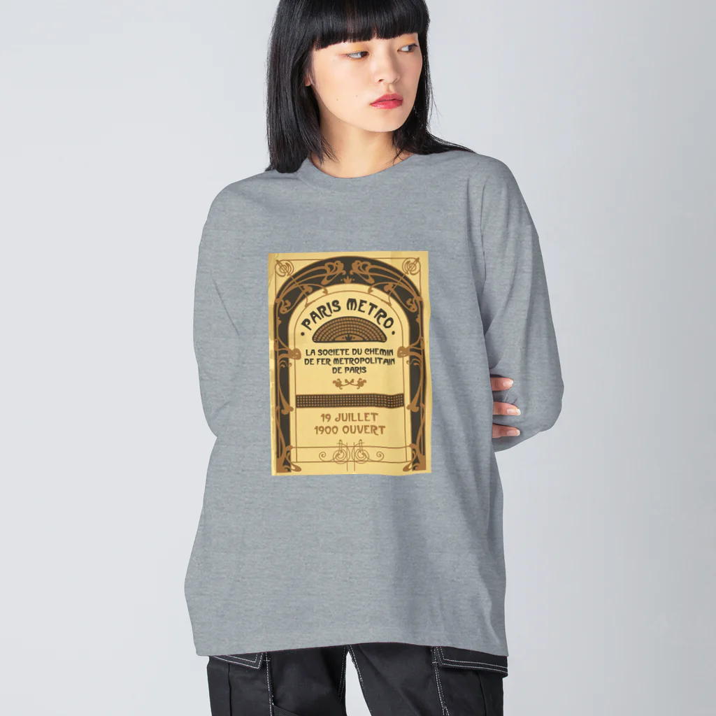 YS VINTAGE WORKSのフランス　パリ・メトロ　1900年 アールヌーヴォー ビッグシルエットロングスリーブTシャツ