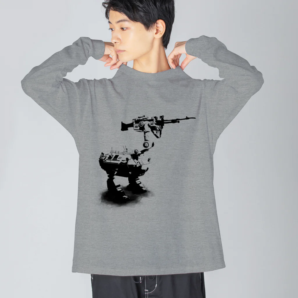 Poooompadoooourのcassowary(ロゴなしモノクロロボットのみ) Big Long Sleeve T-Shirt