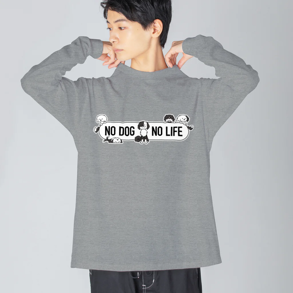 あるじ屋の配色いろいろボーダーコリーMIX Big Long Sleeve T-Shirt