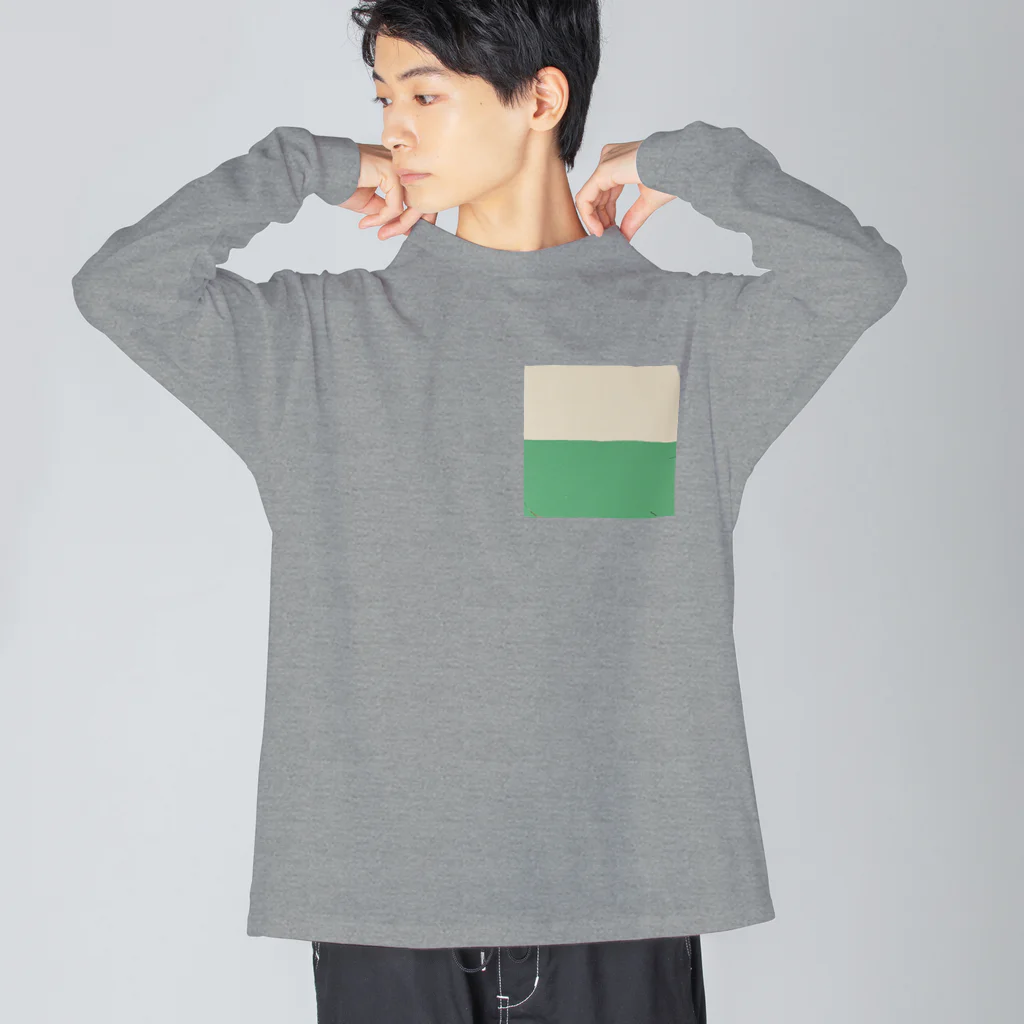 リューカデンドロンのクリーム&グリーン Big Long Sleeve T-Shirt