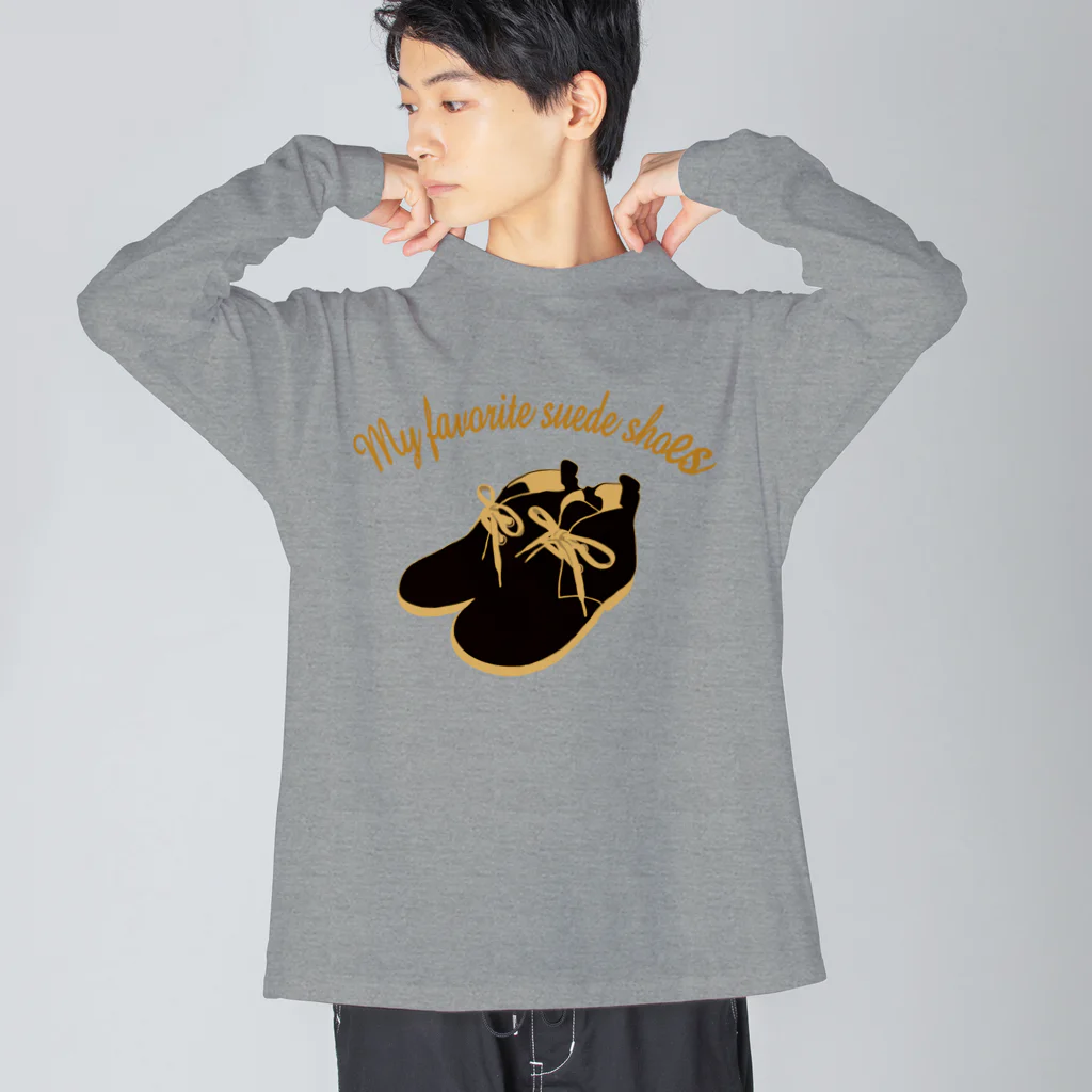 キッズモード某のお気に入りのスウェードシューズ Big Long Sleeve T-Shirt