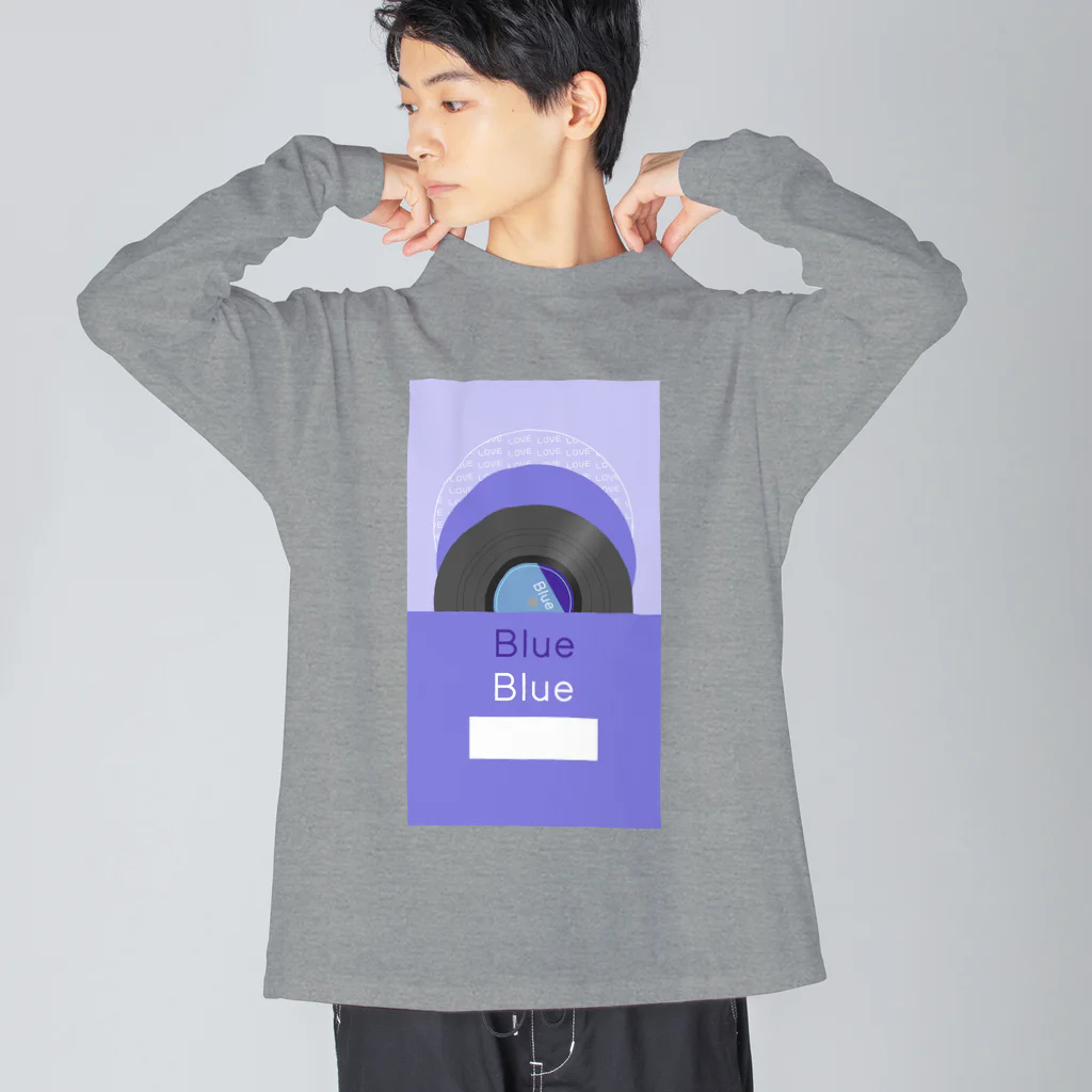 gumiの推し色★Blue レコード Big Long Sleeve T-Shirt
