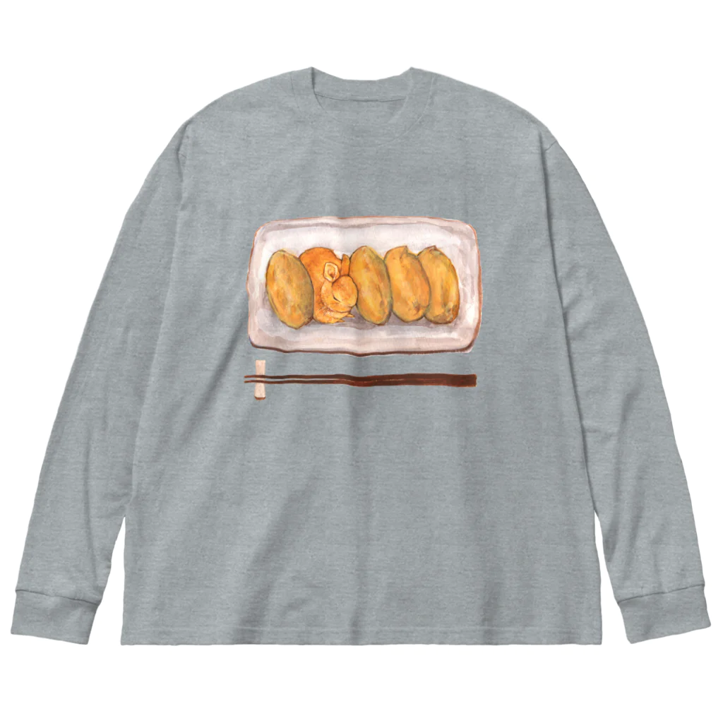 Ralriruのウサギといなり寿司（いきもの×たべものシリーズ） Big Long Sleeve T-Shirt