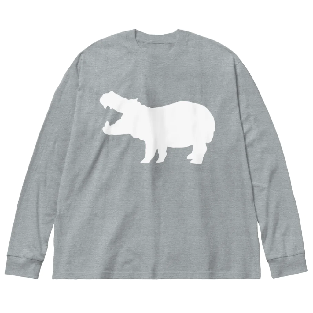 あおぞらのカバ_WHITE Big Long Sleeve T-Shirt