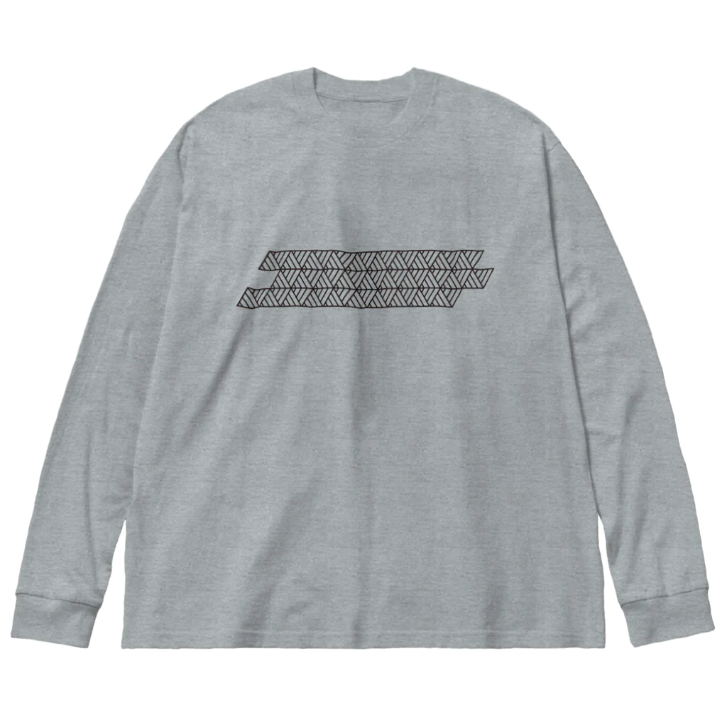metaの縄文三角「行」 模様 ビッグシルエットロングスリーブTシャツ