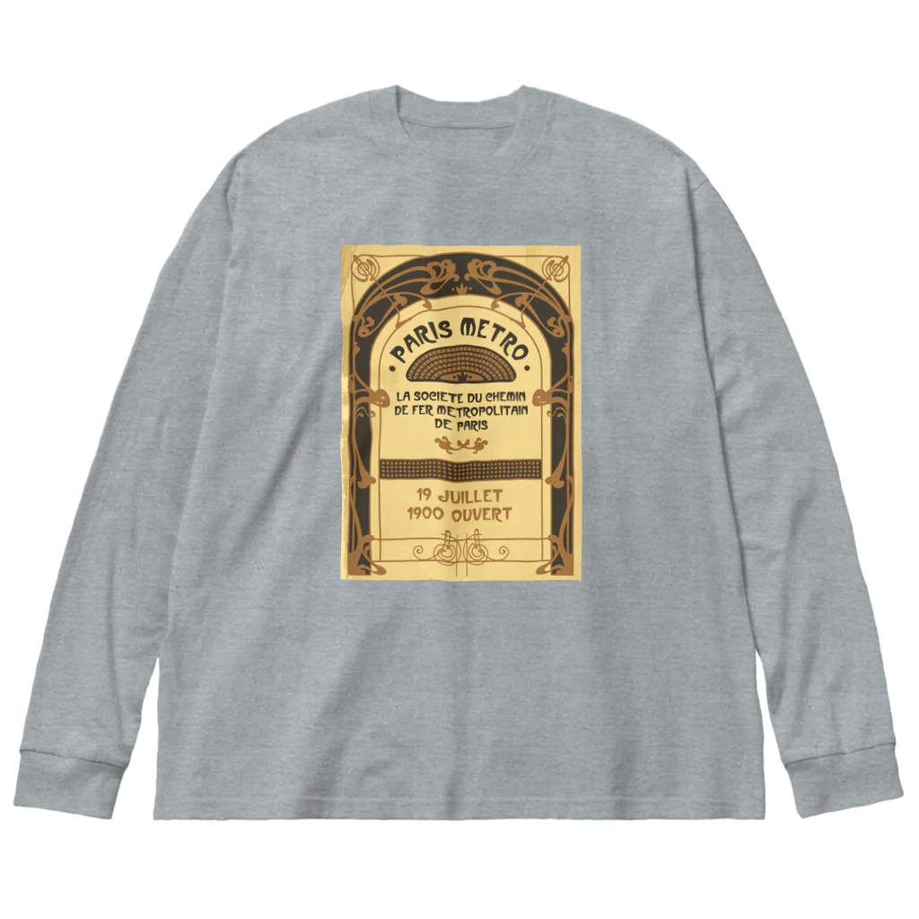 YS VINTAGE WORKSのフランス　パリ・メトロ　1900年 アールヌーヴォー ビッグシルエットロングスリーブTシャツ