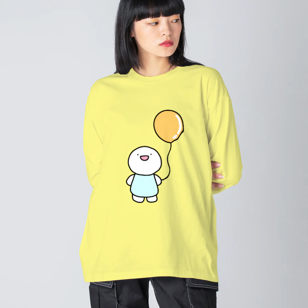 もちもちハウスのコロちゃんと風船 ビッグシルエットロングスリーブTシャツ