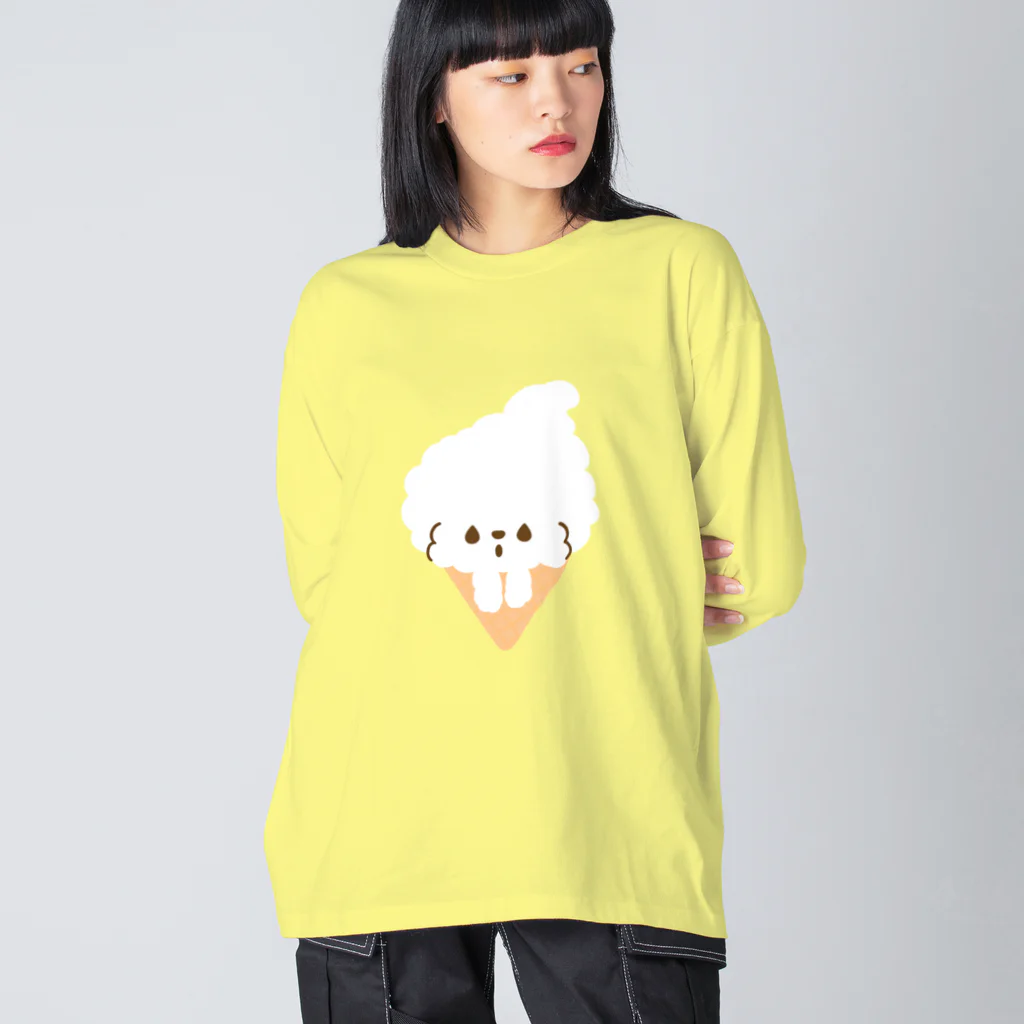 chiiis-chiiisのビションフリーゼ　フワモコちゃん ビッグシルエットロングスリーブTシャツ