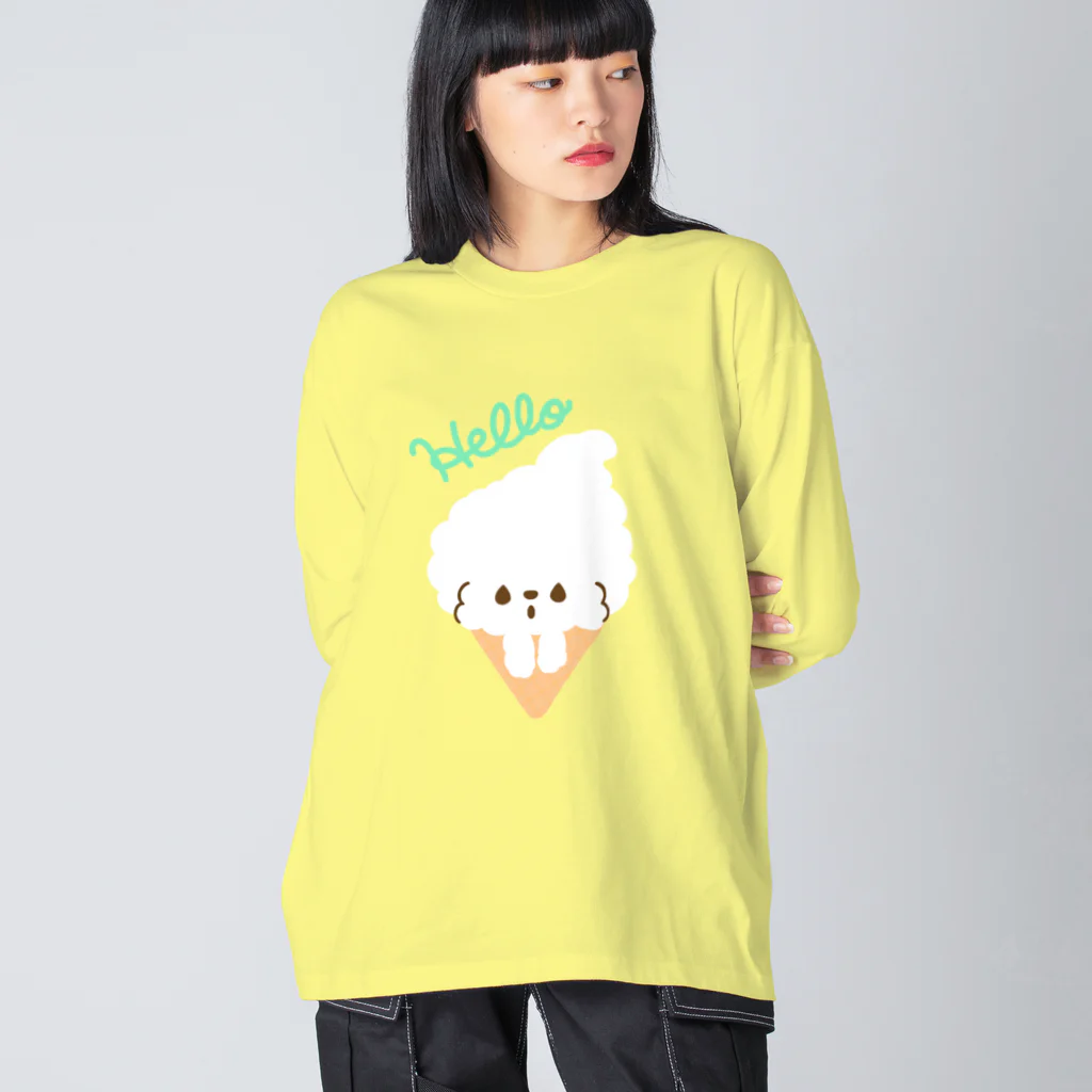 chiiis-chiiisのビションフリーゼ　フワモコちゃん　 Big Long Sleeve T-Shirt