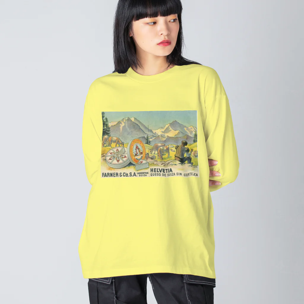 YS VINTAGE WORKSのスペインで販売されたスイスチーズ 1950年代　リトグラフ Big Long Sleeve T-Shirt