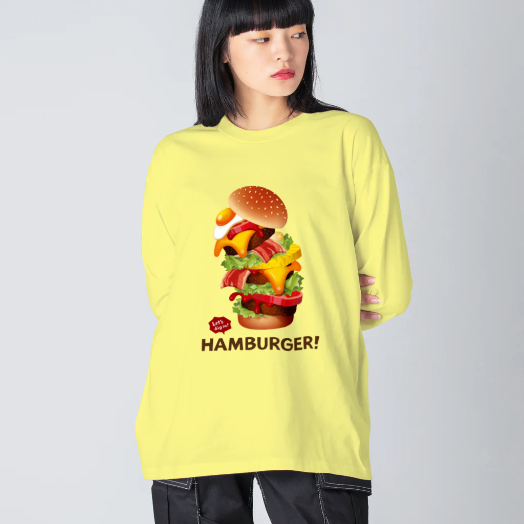 Train Kids! SOUVENIR SHOPのデカ盛りハンバーガー ! ビッグシルエットロングスリーブTシャツ