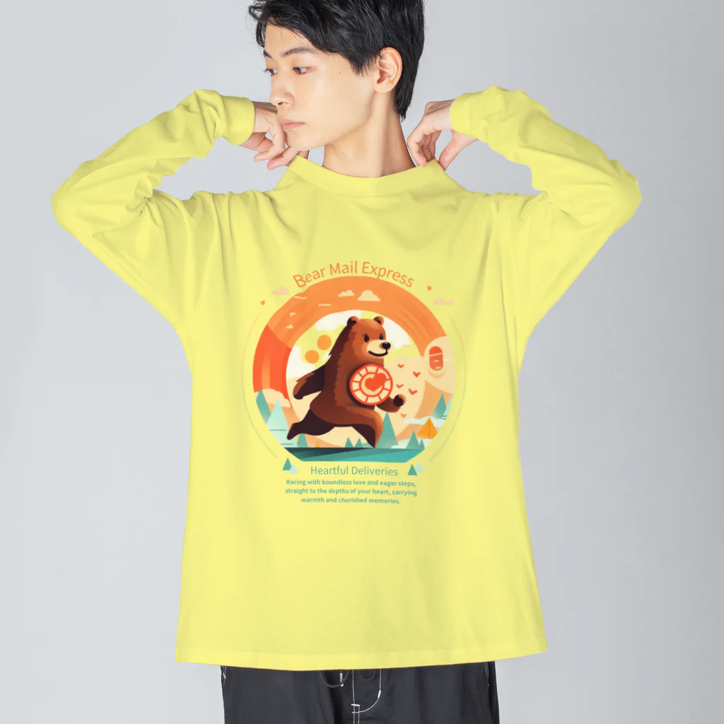 Yaya-rrのクマメール便 Big Long Sleeve T-Shirt