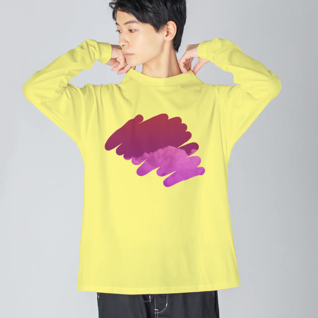 のゆきのしゃしーんのぶどう色 ビッグシルエットロングスリーブTシャツ