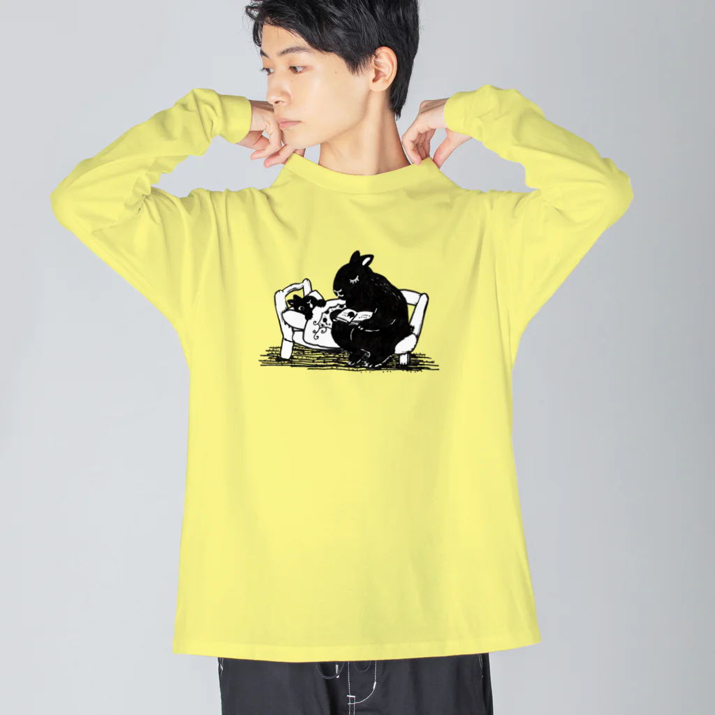 nonaの森の兎と里の猫 ビッグシルエットロングスリーブTシャツ