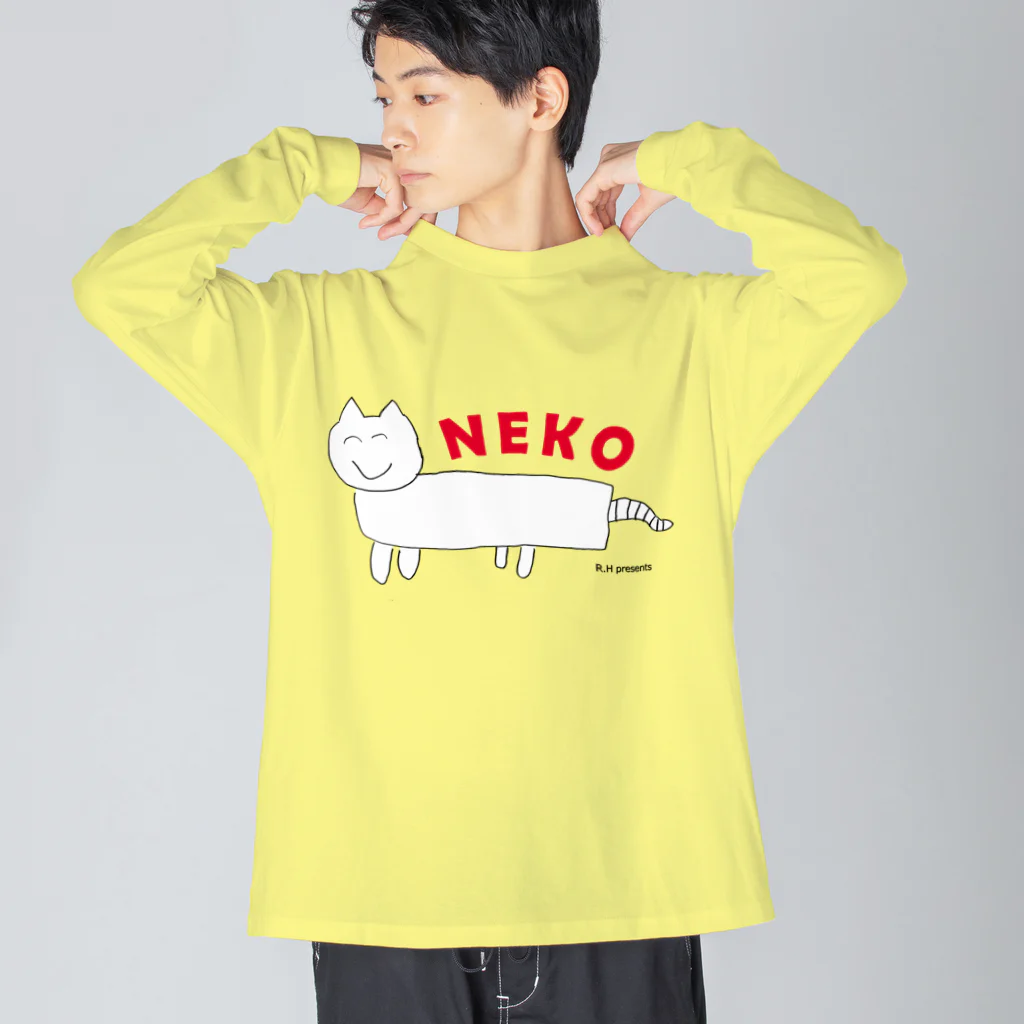 ぞうちゃんショップのねこ（小2） ビッグシルエットロングスリーブTシャツ