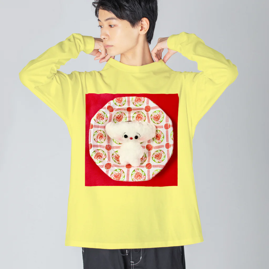 🌈キクチンのおみせやさん🌈の中華どんぶりにいるぎょーざわくん Big Long Sleeve T-Shirt