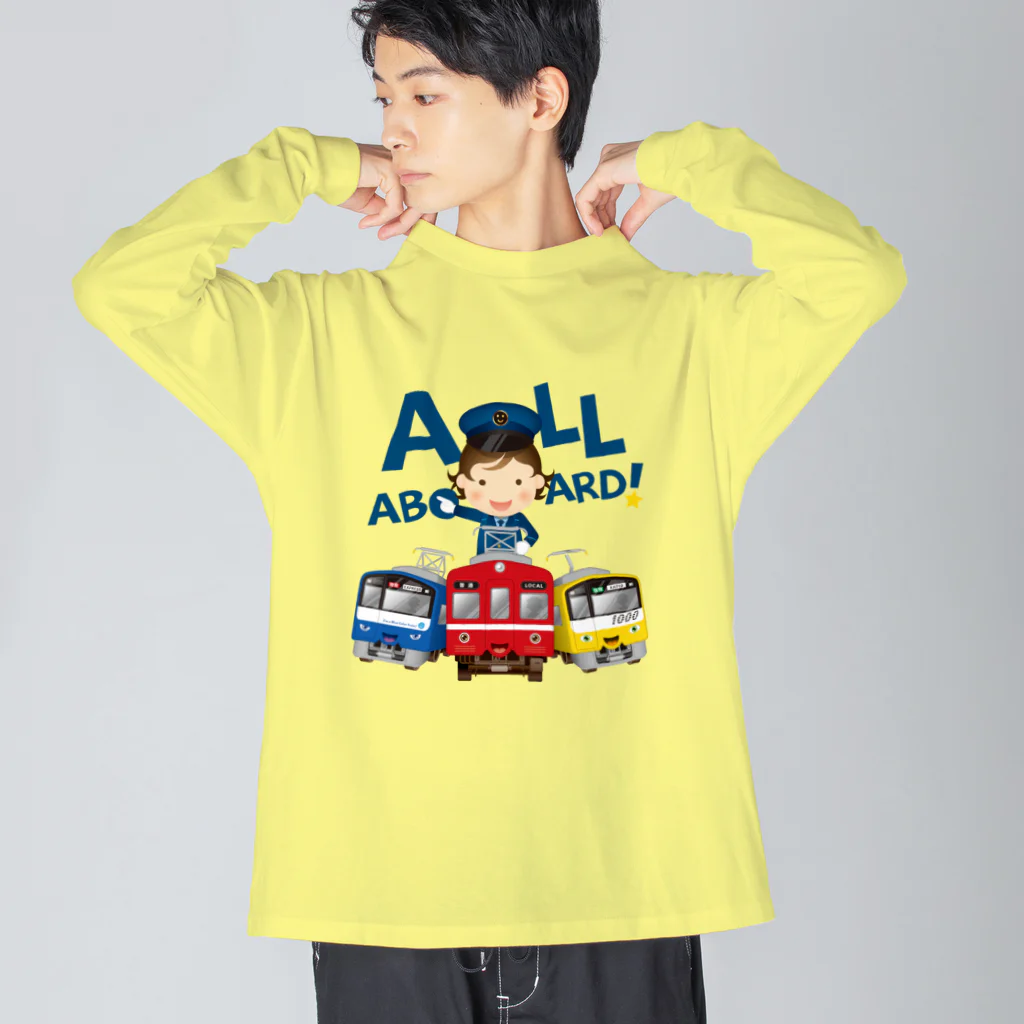 Train Kids! SOUVENIR SHOPの出発進行( All aboard ) ! ビッグシルエットロングスリーブTシャツ