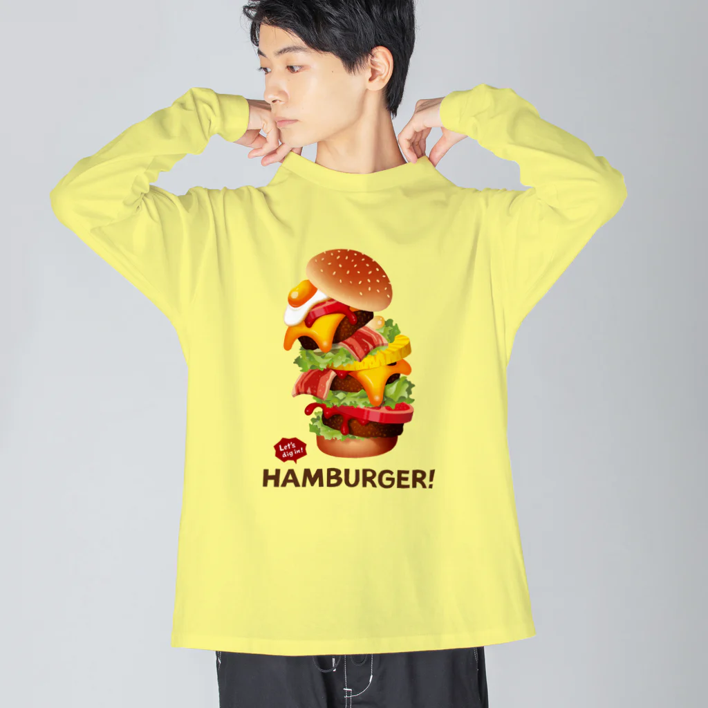 Train Kids! SOUVENIR SHOPのデカ盛りハンバーガー ! ビッグシルエットロングスリーブTシャツ