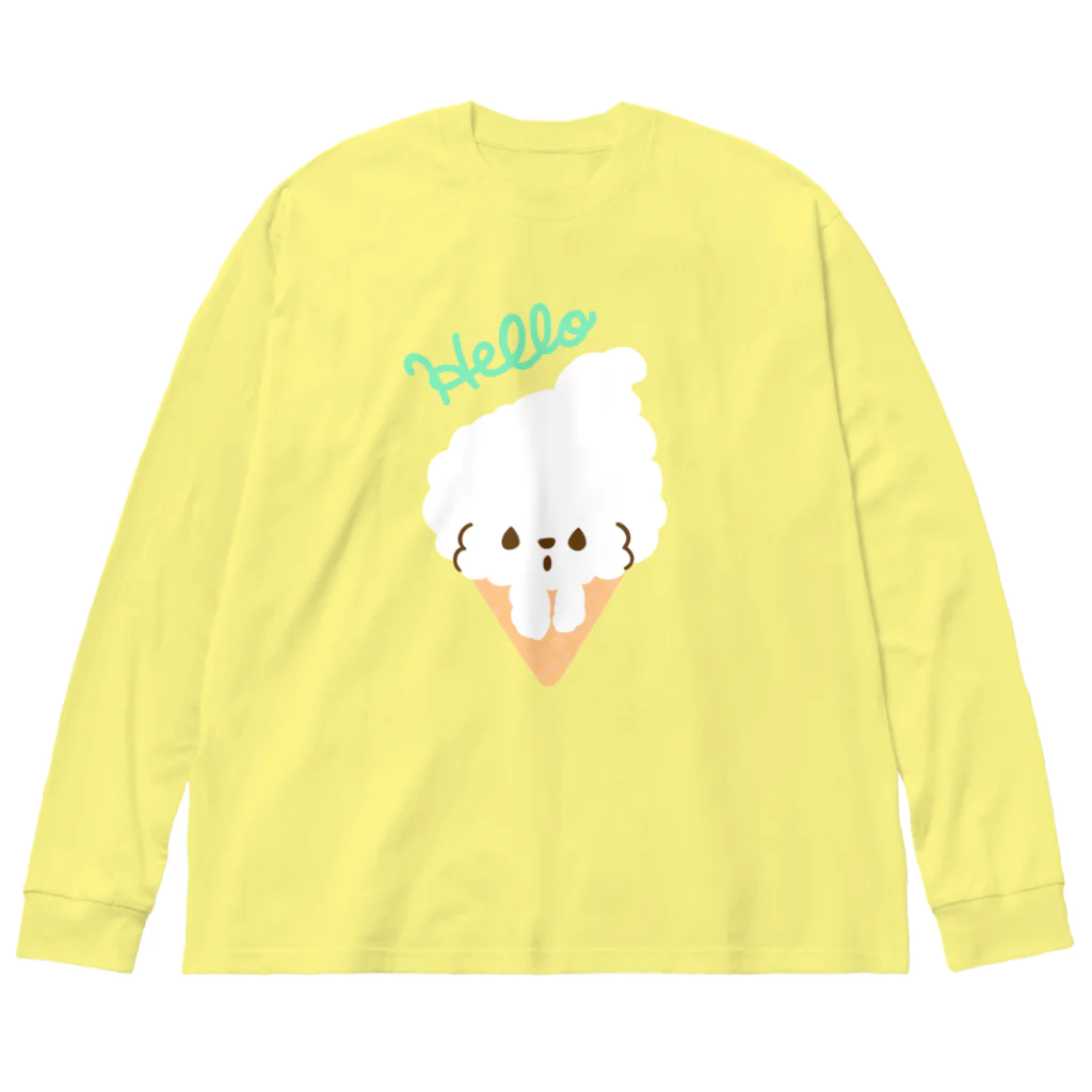 chiiis-chiiisのビションフリーゼ　フワモコちゃん　 Big Long Sleeve T-Shirt