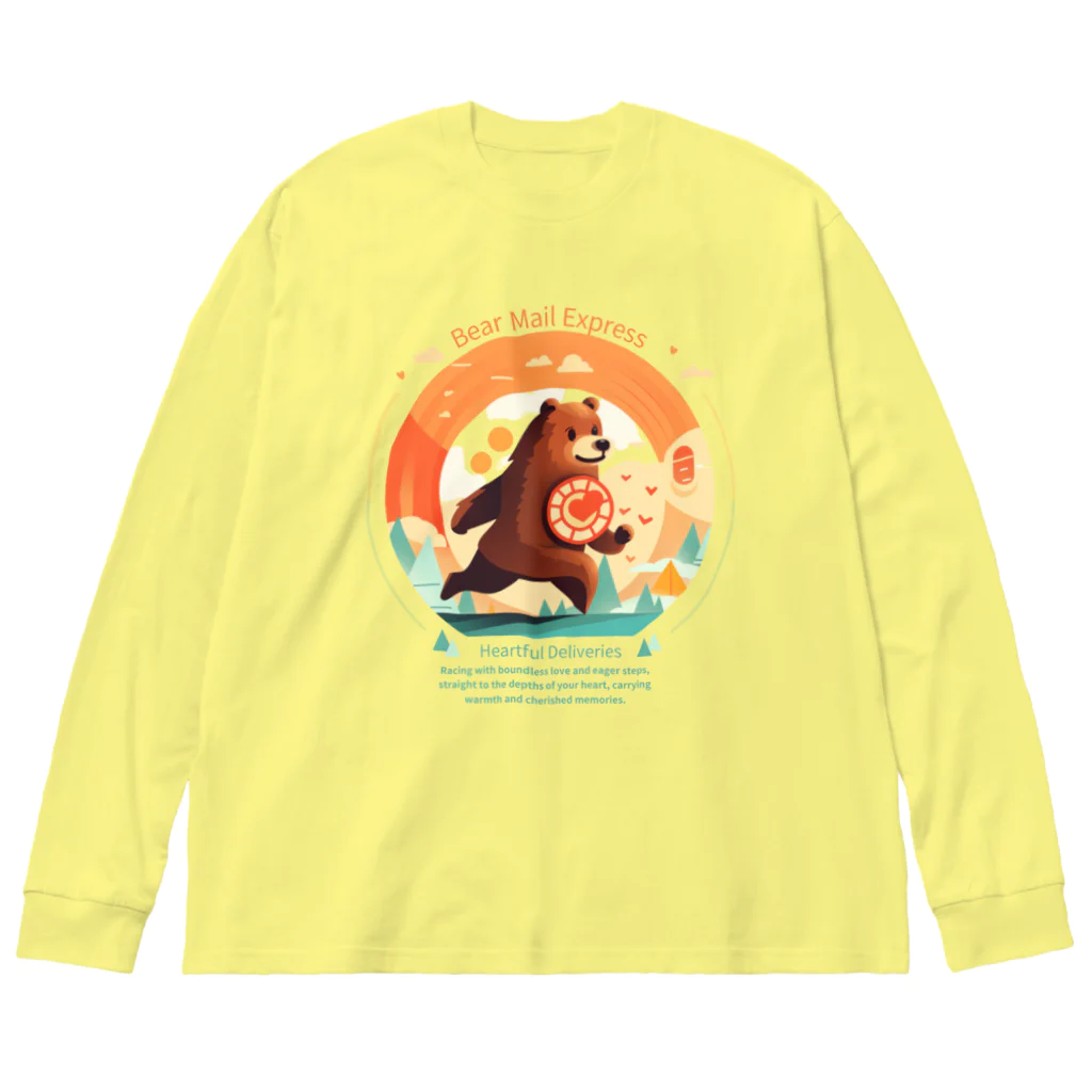 Yaya-rrのクマメール便 Big Long Sleeve T-Shirt