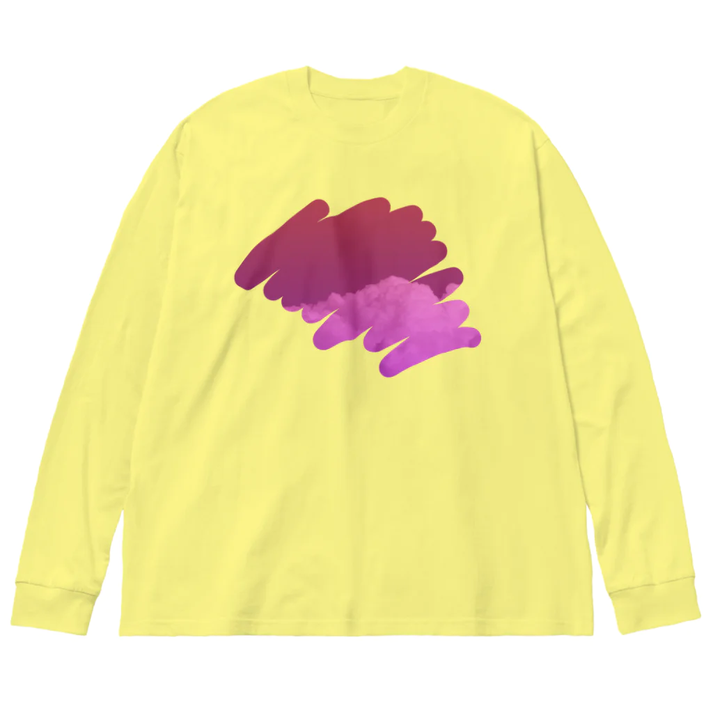 のゆきのしゃしーんのぶどう色 Big Long Sleeve T-Shirt