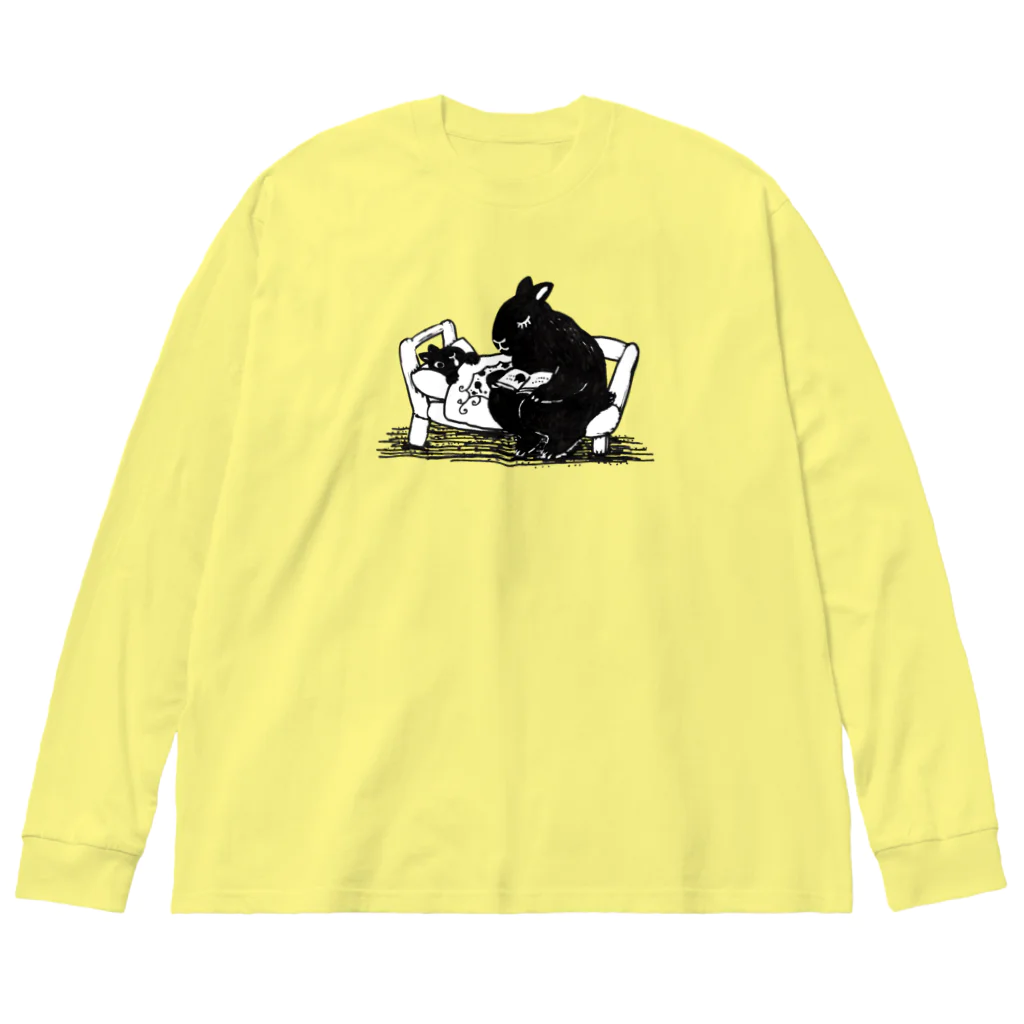 nonaの森の兎と里の猫 ビッグシルエットロングスリーブTシャツ