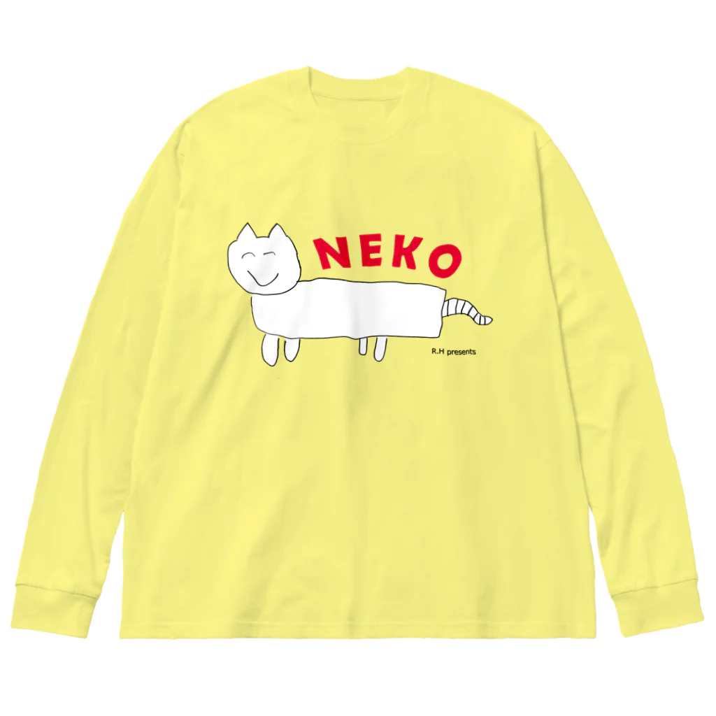 ぞうちゃんショップのねこ（小2） ビッグシルエットロングスリーブTシャツ