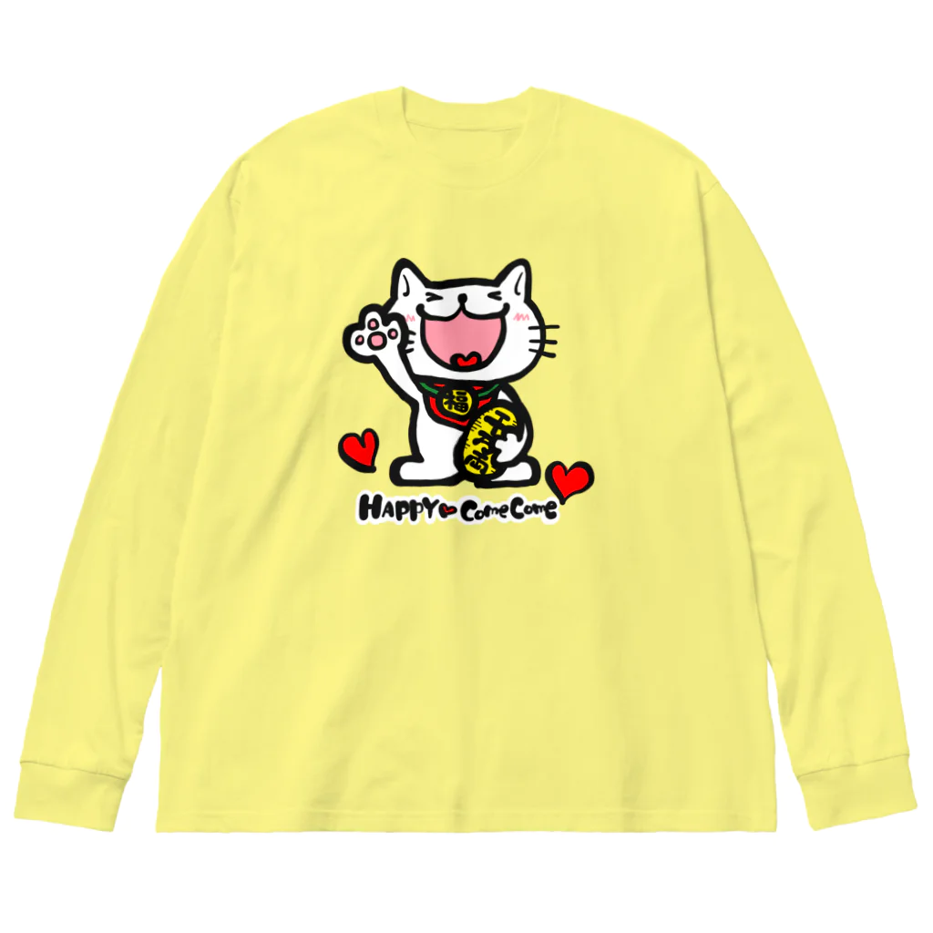 ❤Loveちゃんshop❤の/ HAPPYにゃんこ ビッグシルエットロングスリーブTシャツ