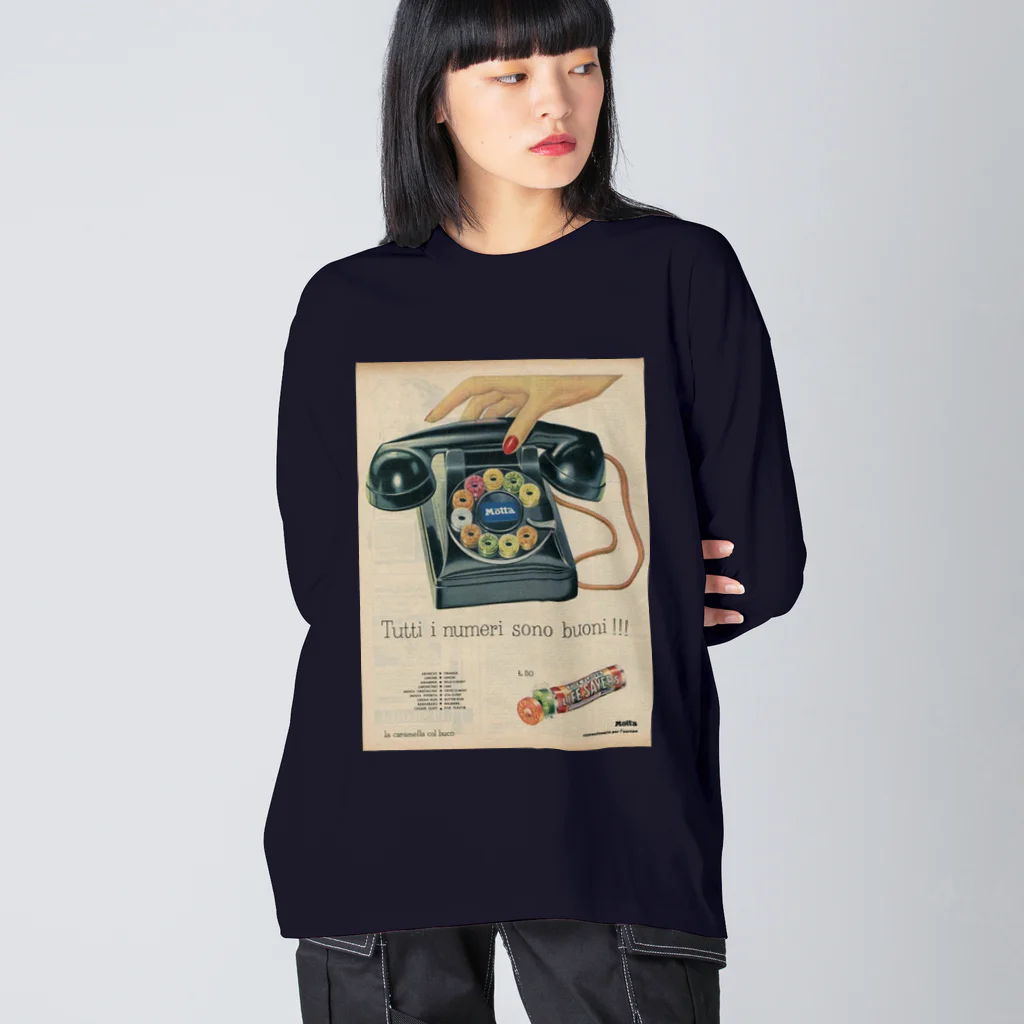 YS VINTAGE WORKSのイタリア　電話ドロップ飴 ビッグシルエットロングスリーブTシャツ