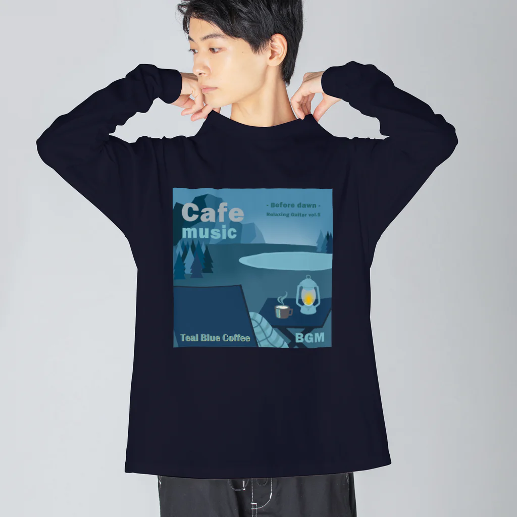 Teal Blue CoffeeのCafe music - Before dawn - ビッグシルエットロングスリーブTシャツ