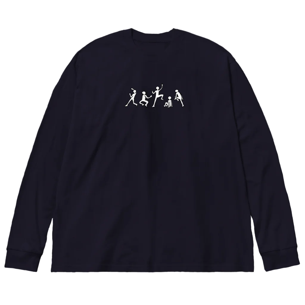 RASRASの石ころクライミング「黒緑に水浅葱の石」 Big Long Sleeve T-Shirt