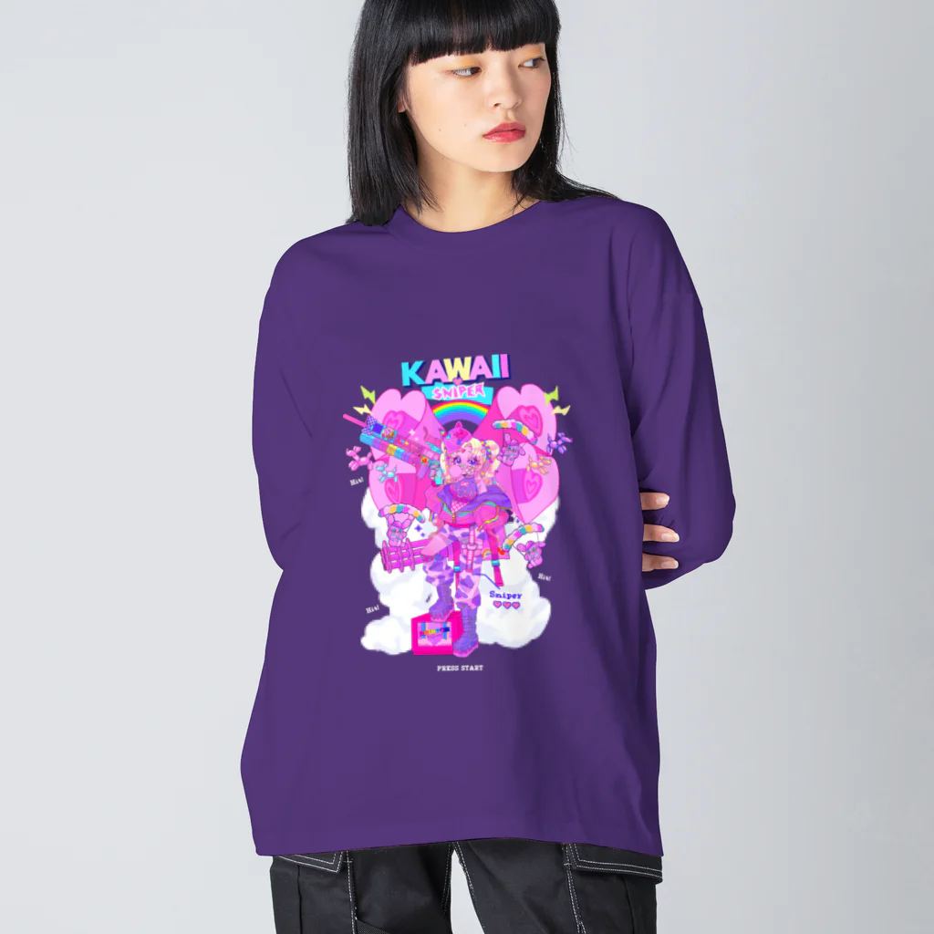 🦄🌈全身原色🌈🦄のKAWAII♡SNIPER ビッグシルエットロングスリーブTシャツ