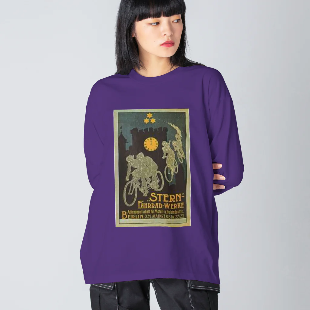 YS VINTAGE WORKSの自転車 in 夜の ベルリン ビッグシルエットロングスリーブTシャツ