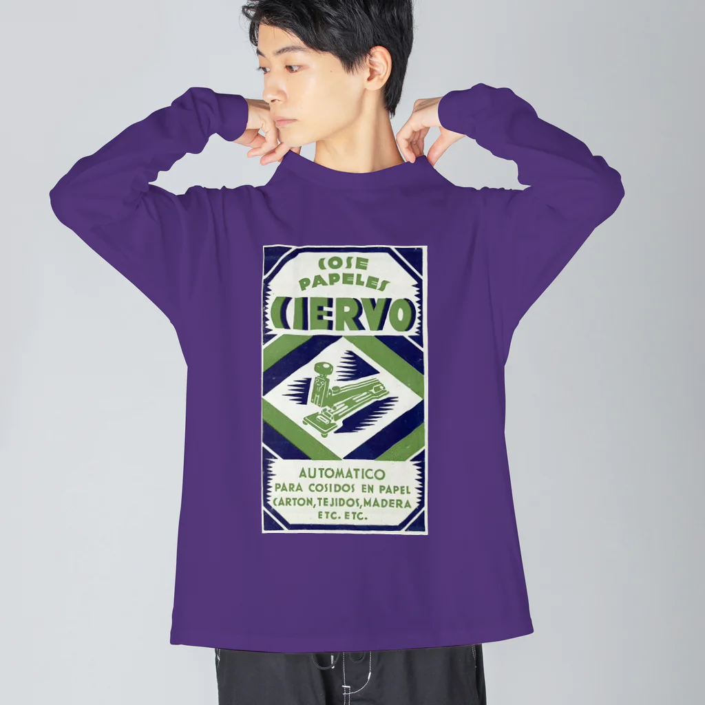 YS VINTAGE WORKSのスペイン・バルセロナ 1930年 ホチキス Big Long Sleeve T-Shirt