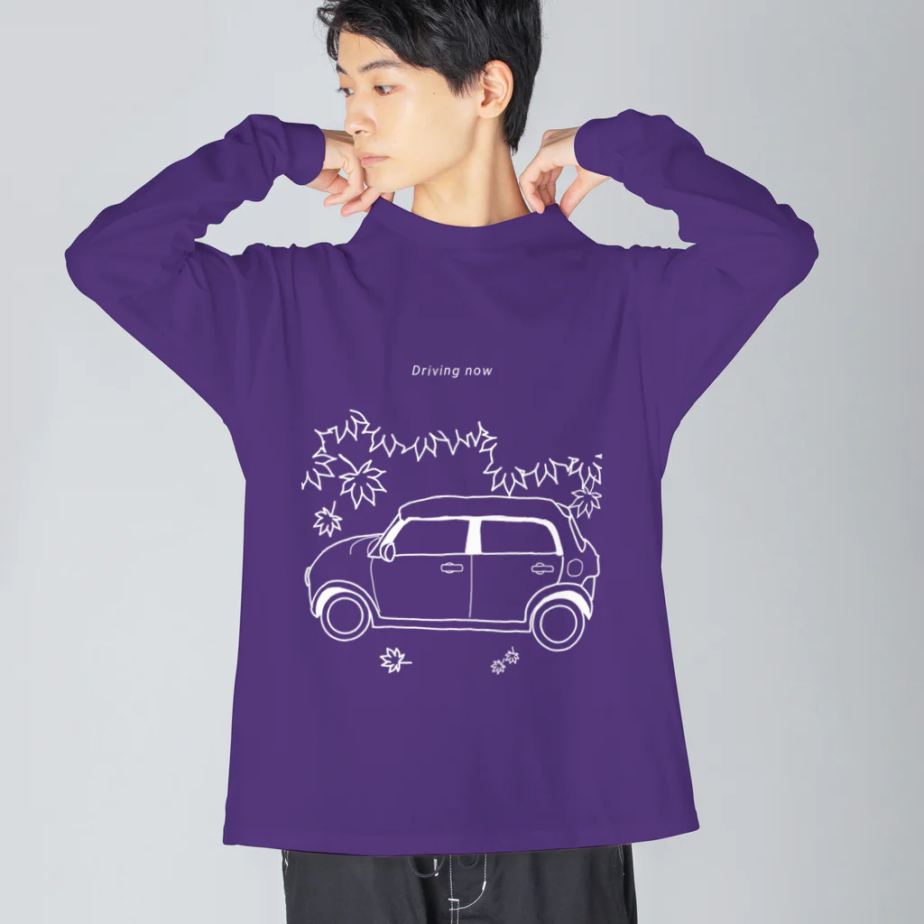 kazeou（風王）のDriving Now(もみじ)白 ビッグシルエットロングスリーブTシャツ