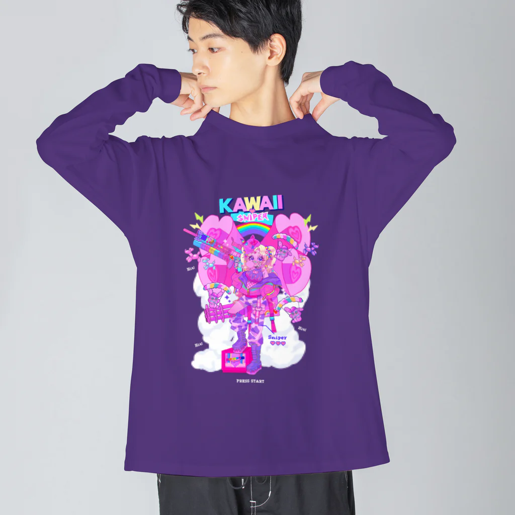 🦄🌈全身原色🌈🦄のKAWAII♡SNIPER ビッグシルエットロングスリーブTシャツ