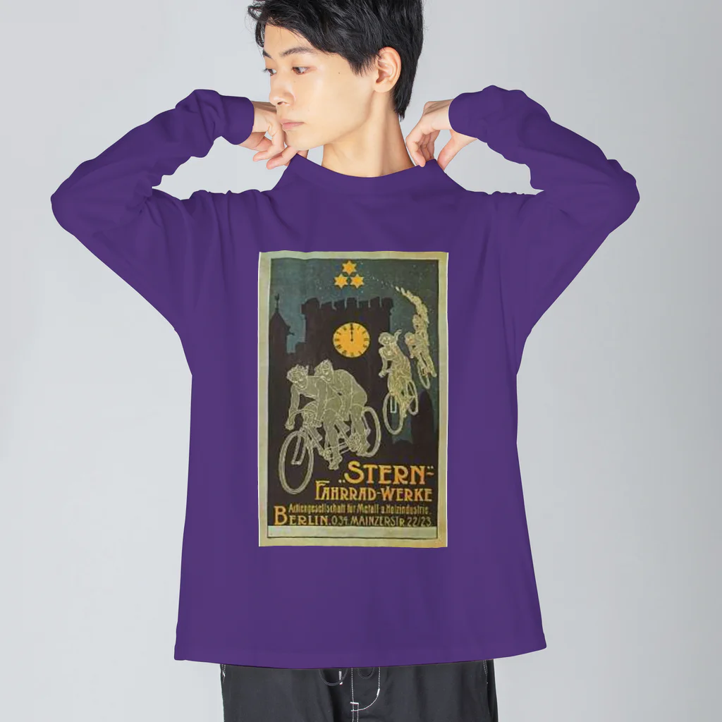 YS VINTAGE WORKSの自転車 in 夜の ベルリン ビッグシルエットロングスリーブTシャツ