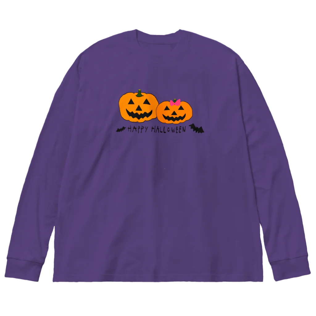 ぽまりにゃ庵のハロウィンかぼちゃンズ ビッグシルエットロングスリーブTシャツ